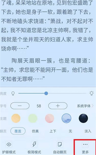 书旗小说怎么设置左右翻页